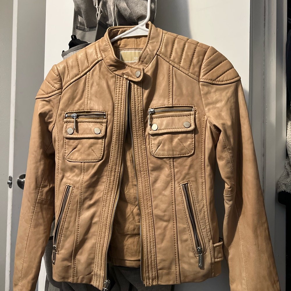 Michael Kors Tan Bomber Jacket